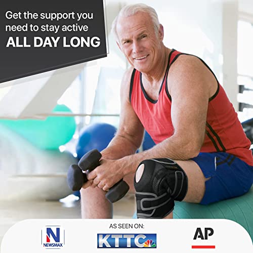 DR. BRACE ELITE Knee Brace with Side Stabilizers & Patella Gel Pads for Maximum Knee Pain Support and fast recovery for men and women-Please Check How To Size Video (X-Large, Mercury)