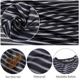 FEBSNOW Professional Hair Cutting Cape with Neck Duster Brush, FEBSNOW Salon Barber Cape, Hair Cutting Accessories (Black Stripe)