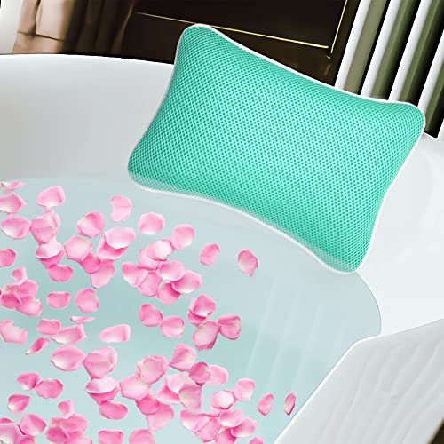 Bathtub Bath Pillow - Spa Pillow with Headrest Cushion - Hot Tub Pillow - Neck and Head Rest Support for Bath or Shower - Bath Stuff Accessories(New Green)