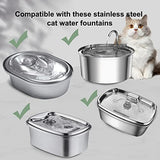Cat Water Fountain Filters, Compatible with Stainless Steel Pet Fountain 8 Filters with 8 Sponges Replacement Filters for Cat Fountain (4 Filters& 4 Sponges)