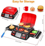 Kids Play Food Grill with Pretend Smoke Sound Light Kitchen Playset BBQ Accessories Camping Cooking Set Barbecue Toddler Girl Boy Toy 2 3 4 5 6 Year Old 4-8 Birthday Kid Toy Idea