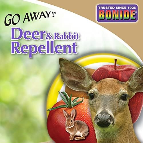 Bonide Go Away! Deer & Rabbit Repellent, 32 oz. Ready-to-Use Spray, Hot Peppers Deter Animals from Lawn & Garden