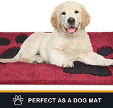 PURRUGS Dirt Trapper Door Mat 20" x 31.5", Non-Skid/Slip Machine Washable Microfiber Entryway Rug, Dog Doormat, Super Absorbent Welcome Mat for Muddy Wet Shoes and Paws, Burgundy Red