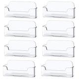 Qizpcer 8 Pack Plastic Business Card Holder - Clear Business Card Case for Desk - Office Acrylic Business Card Stand Display