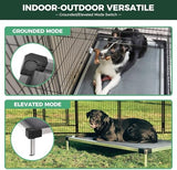FXW TitanNest Padded Dog Bed for Crate, Chew-Proof Elevated Cot for Indoor/Outdoor/Camping Use, Durable & Washable Pet Bed for Small and Medium Dogs, 36-Inch, Grey