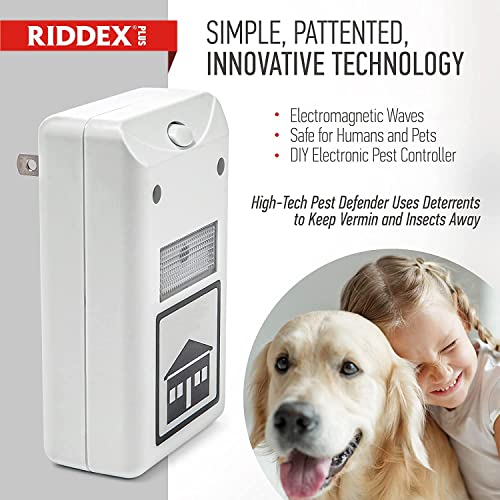 RIDDEX Plus Insect Repellent | Plug in, Mouse Deterrent - Pest Control for Defense Against Rats, Mice, Roaches, Bugs and Insects | Control Pests with No Chemicals or Poison | 3 Pack White