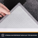 PURRUGS Dirt Trapper Door Mat 20" x 31.5", Non-Skid/Slip Machine Washable Microfiber Entryway Rug, Dog Doormat, Super Absorbent Welcome Mat for Muddy Wet Shoes and Paws, Grey