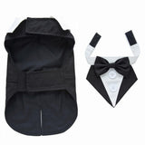 DOTEYAYP Puppy Tuxedo with Detachable Bowtie Prom Wedding Formal Wear Prince Costume for Small Dog (Large, Black)