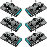 Large Rat Traps, Set of 6, Reusable Pest Control Solutions for Trapping Against Mouse, Chipmunk, and Squirrel. Instant Humane Kill Rodent Snap Trap That Work