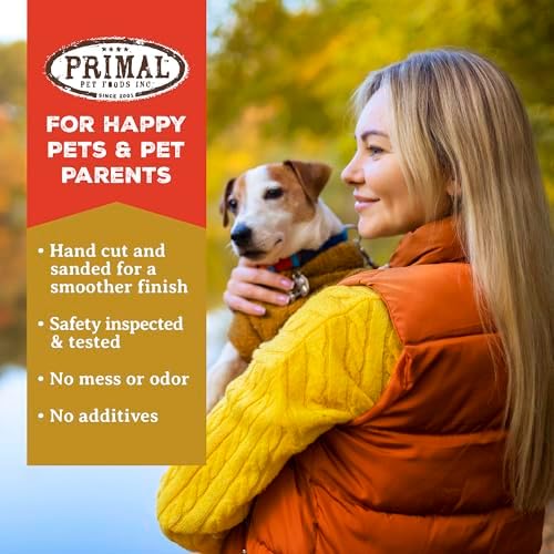 Primal Antlers for Dogs, Grade A Split Stag Antlers for Medium Canines 15-30 lb, Natural Chews for Aggressive Chewers, Naturally Shed, Long Lasting Dog Bones, 1 ct