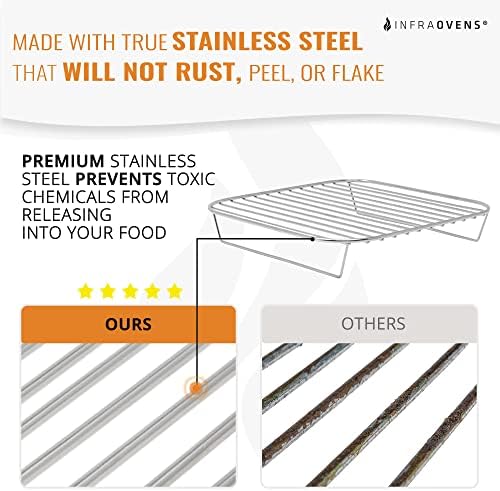 Air Fryer Rack Accessories Compatible with Ninja, Bella, Ultrean, Cosori, Secura, Insignia, Philips, Kalorik + More, Stainless Steel Extra Large XL Silicone Mat, Accessorios para Freidora de Aire
