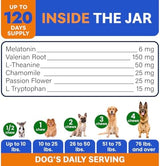 Bark&Spark Calming Melatonin for Dogs Sleep - 6mg Melatonin Chews for Small & Large Dogs Calm Aid - Calming Treats for Stress Anxiety Relief - Melatonin Chewable Pills & Tablets Puppies - Bacon