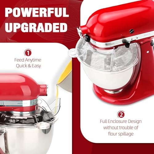 Pouring Shield for KitchenAid Tilt Head 4.5-5QT Mixer,Fit for Stainless Steel Bowls (Only),Food Grade Pouring Shield Mixers Bowl Cover Splash Guard for Kitchen aid Accessories and Attachments,Upgraded