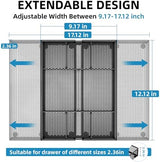 Marbrasse Expandable Desk Drawer Organizer, Mesh Drawer Organizer Tray with 10 Adjustable Compartments, Desk Organizers and Accessories, 5 Dividers Drawer for Office Supplies, Makeup & Vanity (Black)