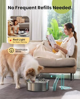 oneisall Dog Water Fountain for Large Dogs,7L/230oz/1.8G Stainless Steel Dog Fountain Super Quiet with Triple Filtration,Great for Large Dogs Cats and Multi-Pet Home