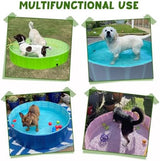 Furrybaby Dog Pool, Foldable Dog Pools for Large Dogs Portable Pet Pool Kiddie Pool Doggie Wading Pool Dog Swimming Pool(Green 63'') Indoor and Outdoor