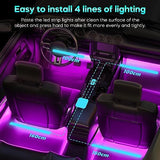 Winzwon Car LED Strip Lights, Car Accessories for Women Men, Gifts for Men Him, Led Lights for Car Decor, APP Control Inside with USB Port, Music Sync Color Change Lights for Jeep Truck, 12V
