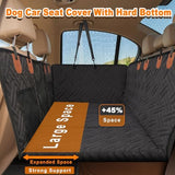 Back Seat Extender for Dogs, Dog Car Seat Cover with Hard Bottom,Dog Hammock for Car Backseat Protector Waterproof Dog Car Seat Bed with Mesh Window for Cars,Trucks,SUVs