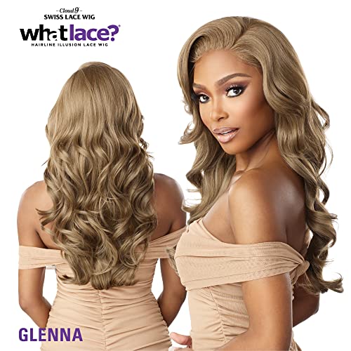 Sensationnel What lace 13x6 Wigs - glenna lacefrontal hand tied glueless synthetic with natural density preplucked hairline (1B OFFBLACK)