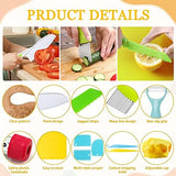 RISICULIS 21 Pieces Toddler Knife, Kids Knife Set Includes Wood Kids Safe Knife, Plastic Toddler Knife, Cutting Board, Apron, Chef Hat, Y Peeler, Crinkle Cutter, Cake Scraper, Gloves, Sandwich Cutter