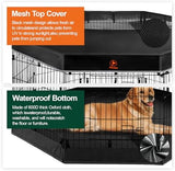 PJYuCien Dog Playpen - Metal Foldable Dog Exercise Pen, Pet Fence Puppy Crate Kennel Indoor Outdoor with 8 Panels 30”H & Top Cover and Bottom Pad for Small Medium Pets