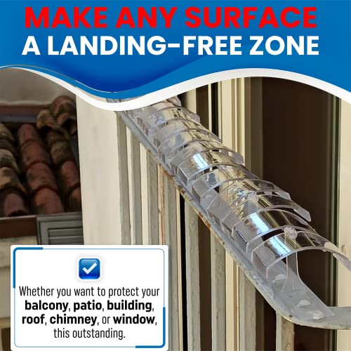 Petslandia Bird Deterrent System - Polycarbonate UV Resistant Pigeon Deterrent, Cruelty-Free Pigeon Proof, Long Lasting, Suitable for Balconies, Patios and Outdoors (118 in)