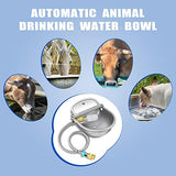 Automatic Animal Drinking Water Bowl with Float Valve, 304 Stainless Steel Kit Includes Bowl, Pipe, 2 Valves, Quick Connector Adapter and Countersunk Bolts. (Auto-Filling)