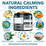 Hemp Calming Chews for Dogs with Anxiety and Stress - 180 Soft Dog Calming Treats - Dog Anxiety Relief - Storms, Fireworks, Thunder, Barking, Separation Aid - Valerian Root - L-Tryptophan - Hemp Oil
