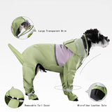 Waterproof Dog Raincoat with Clear Hood & Leash Hole Adjustable Dog Rain Jacket with Full-Leg Coverage for Dry Paws – Lightweight & Breathable for Small/Medium Dogs(Blue, X-Large)
