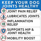 Hemp Chews Dogs Hip Joint Pain Relief - Glucosamine Chondroitin Hemp Treats for Joint Health - Dog Joint Supplement Large Breed & Small - Hemp Oil Pill - Canine Vitamin Treat Old Dog (240Ct/Chicken)