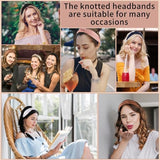 Headbands for Women, 8Pcs Knotted Headbands Fashion Women Hair Accessories Coffee Series Knotted Wide Headbands