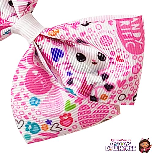 Gabby's Dollhouse Hair Bows - Hair Accessories Gift Set - Princess Hair Bows 7 Pcs 4 Inch Bundle Hair Bows for Girls Different Character on each Hair Clip Kids Bow - Alligator Clip - Ages 3 +