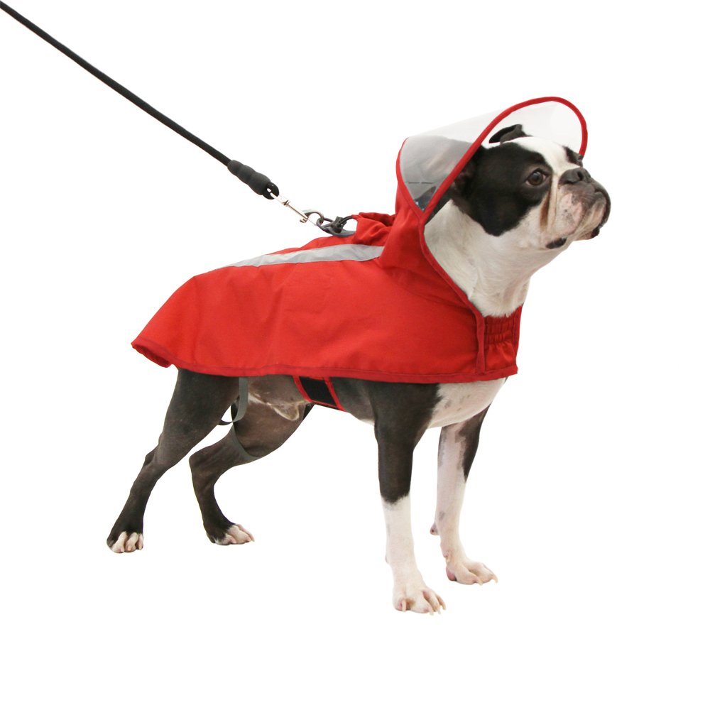 Gooby - Raincoat, Adjustable Rain Cap with See Through Visor, Red, 3X-Large