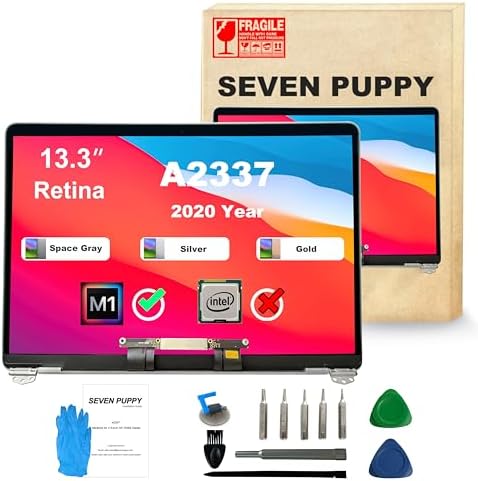 Replacement for Air 13" M1 2020 A2337 EMC 3598 MGN63 MGN93 MGND3 MGN73 MGNA3 MGNE3 13.3 inches 2560x1600 Full LCD Screen Complete Top Assembly (Space Gray)