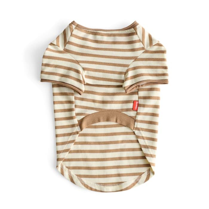 Reddy Stripe Tee for Dogs Tan Large