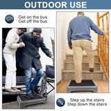 One Step Stool, Arjiekwei Heavy Duty Outdoor/Indoor Non-Slip Plastic Platform for Adults Elderly, Portable Low Safety Steps Stool for Medical, High Bed, Car, Cato Board, Stair, Bathroom(Gray-Black)