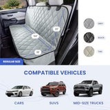 4Knines Dog Seat Cover Without Hammock for Cars, SUVs, and Small Trucks (Grey)