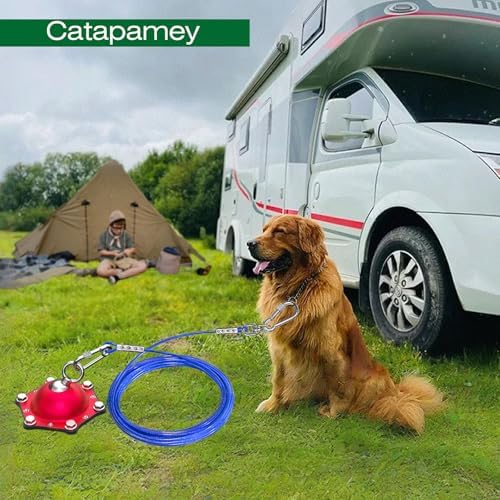 Dog Tie Out Stake(no Cable), for Large Dogs up to 200 lbs 360°Swivel Dog Run Anchors-Runner for Yard Camping,Best for in Cable, Leash, Lead or Tether