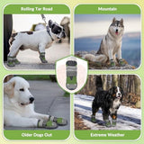 SlowTon Dog Shoes for Large Small Medium Dogs - Breathable Dog Boots for Summer Hot Pavement, Paw Protector for Outdoor Walking Winter Snow, Anti-Slip Rubber Dog Booties for HardFloor (Army Green, 3)