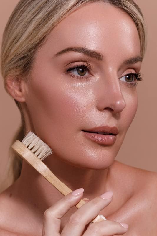 CSM Dry Brushing Body Brush Set- Natural Bristle Body Brush, Exfoliating Face Brush for Soft Skin: Kit contains 1 Dry Brush for Face + 1 Body Brush for Lymphatic Drainage, Cellulite, and Circulation