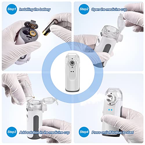 Portable Nebulizer - Mini Nebulizer Machine,Handheld Nebulizer for Breathing Problems,Nebulizer for Travel and Household Use with 1 Set Accessories