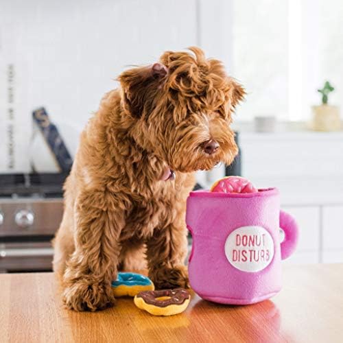 ZippyPaws Burrow, Food Buddies Coffee & Donutz - Interactive Dog Toys for Boredom - Hide and Seek Dog Toys, Colorful Squeaky Dog Toys for Small & Medium Dogs, Plush Dog Puzzles