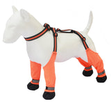 Adjustable Dog Suspender Boots with Attached Waterproof Paw Protectors, Non-Slip Summer Hiking Shoes for Rainy Days and Night Safety with Reflective Design (Orange, XS)