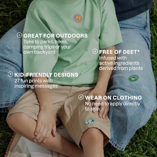 Cliganic Mosquito Repellent Stickers (180 Pack) - Animal Patches for Kids, Natural DEET-Free, Essential Oil Infused
