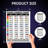 Zastic! Laminated Piano Chords Poster Chart - 8.5 x 11in - Piano Keyboard Key Poster Cheatsheet Note Chart - Essential Piano Accessories - Perfect Piano Note Posters Chart