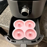 2 Pcs Air Fryer Donut Mold,Donut Pan,Reusable Donut Molds, Silicone doughnut mold, Cavity Non-Stick Bagel Pan,Ninja 2qt-8qt Air Fryer Accessories, Donut Pan for Baking