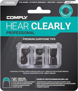 Comply Foam Ear Tips Designed for NuForce, ISOtunes PRO, Q-Jays, Etymotic Research, Westone and Shure, Assorted S, M, L, 3 Pairs, Black, Earbud Replacement Tip, Made in The USA