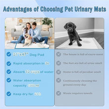 Load image into Gallery viewer, XXXXL Puppy Pee Pads for Dogs 31"x47" 40 Count, Extra Large Dog Pee Pads, Leak-Proof &amp; Super Absorbent Dog Pee Pads, Thicken Disposable Potty Pads Puppy Training Pads for Cats Rabbits
