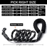 2 Pack Dog Leash, 4/5//6 FT Heavy Duty Nylon Rope Pet Leashes with Comfortable Padded Handle, Reflective Dog Leashes for Small Medium and Large Dogs (6FT-1/2,Black/Black)