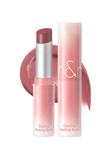 GLASTING MELTING BALM #12 Veiled Rose - Hydrating Tinted Lip Balm & Gloss Stick | Sheer Muted Rose Nude, Crystal Water-Gloss Shine | Non-Sticky K-Beauty for Plump, Moisturized Lips